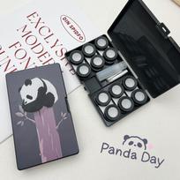 Cartoon Panda Book-Style Contact Lens Box - Portable & Easy to Carry for Students, Holds 6 Pairs 120mm x 83mm x 20mm