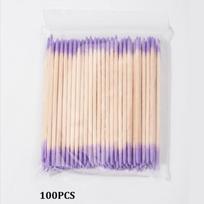 100/200/300/500Pcs Double Head Wood Nail Swabs Purple Dual-Tipped Cotton Cleaning Sticks Polish Remover Tool