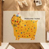 Door Floor Mat High-End Cartoon Polka Dot Cat Entrance Non-Slip Floor Mat Household Scraping Mud Rubbing Soil Silk Ring Floor Mat 40*60cm