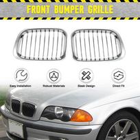 Chrome front hood grille, 2 pieces, for BMW E46, pre-facelift 4-door 1998–08/2001 51138208489 51138208490
