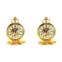 A95D-2X Luxury Golden Luminous Mechanical Pocket Watch