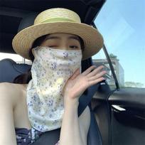 Summer Sunscreen Face Mask UV Protection Full Face Cover Neck Gaiter Veil Thin Breathable Sun Protection Mask for Women balta