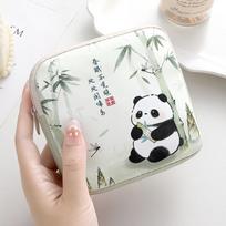 Cute PVC Sanitary Pads Bag Panda Multipurpose Coin Purse Lipstick Earphones Storage Large Capacity Cosmetic Bag