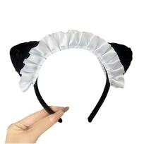 Sweet Polyester Cat Ear Headbands Japanese-Style Photography Props Ruffled Headwear Maid Cosplay Hair Accessories Maid Theme