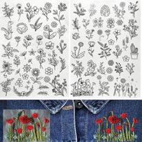 Flowers and Leaf Designs Stitching Embroidery Paper Handmade Embroidery Crafts DIY Embroidery Dissolving Transfer Paper