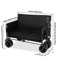 Folding Wagon Folding Sofa with Brakes Multiple Use Oxford Cloth Heavy Duty Camping Cart Multiple Pockets RV Folding Trailer juoda