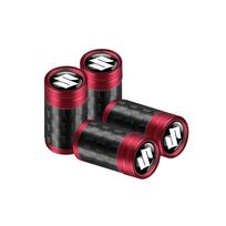 4Pcs Carbon Fiber Logo Car Wheel Tire Valve Caps Stem Cover For Suzuki ALTO Samurai Grand Vitara Baleno SX4 Swift Jimny IGNIS