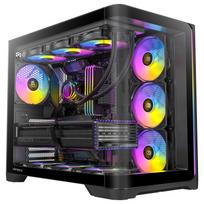 ANTEC PC Case C5 Curve ARGB Black: A pillarless mid-tower PC case featuring a curved tempered glass panel that integrates the front and side panels.