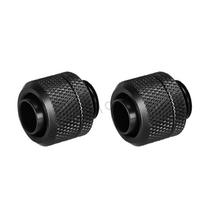 2pcs Compression Fitting Soft Tube 10/13 & 9.5*12.7mm For Water Pipe Using G1/4 Thread Hose Black/Silver AU-FT3-Tn Black 2pcs