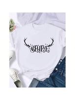 Wounisex Holiday Deer Letter Lovely Shirt Clothing Print T Top Merry Christmas New Year Graphic Tee Fashion Female T-Shirts S