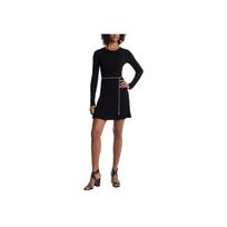 Michael Kors Chain Belt Round Neck Knit Long Sleeve Dress Women dresses Black MS5830Y33D-001 S