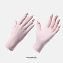 UV Protection Ice Silk Half-Finger Cycling Gloves for Women - Cool, Breathable, and Ideal for Outdoor Driving and Nail Art One Size