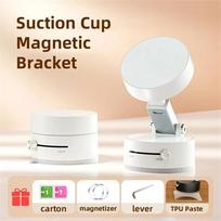 360° Rotation Vacuum Suction Cup Phone Holder Magnetic Lazy Multi-functional Phone Stand Foldable Holder For Selfies and Videos White-1pcs