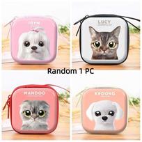Cute Cartoon Print Tin Snuff Box Bear Fruit Earphone Bag Cat Dog Coin Organizer Data Cable Storage Box Daily Use