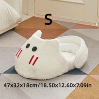 Cute Soft Pet Slipper Nest Universal Semi-closed Cat House Warmth Dog Kennel All-Season