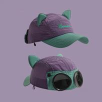 Fashion Cat Ear Sunglasses Pilot Hats Quick-drying Color Matching Baseball Cap Sun Protection Breathable Sunshade Hat Unisex