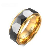 Meaeguet 8mm Ring Wide Faceted Cut Geometric Tungsten Carbide Wedding Rings For Men Jewelry Male Anillos Bague USA Size 7-12 6