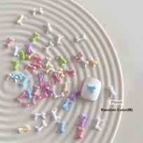 50PCS Bulk Shiny Mini Resin Bow Nail Charms – Colorful Ribbon Rhinestones for Summer DIY Nail Art