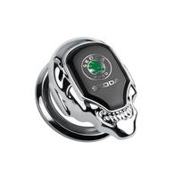 Car Engine Start Push Button Cover One-button Start Switch Cap Sticker For Skoda Kodiaq Octavia Fabia Karoq Enyaq Kamiq Scala RS sidabras