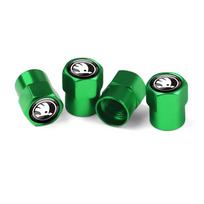 4Pcs Metal Car Wheel Tire Valve Air Stem Cap Accessories For Skoda Kodiaq Octavia Enyaq Kamiq Scala Rapid Superb Karoq Vision RS