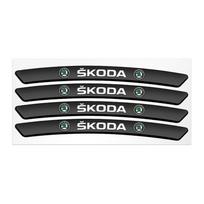 Car Wheel Hub Edge Sticker Emblem Decoration For Skoda Octavia Fabia Rapid Superb Kodiaq Scala Karoq Citigo Kamiq Accessories For Skoda juoda