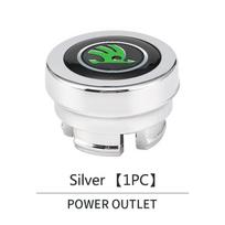 Car Cigarette Lighter Cover Button Protector Case Dust Cap Interior Accessory For Skoda Octavia a5 a4 Fabia Superb Rapid Yeti (Silver,For Skoda) sidabras