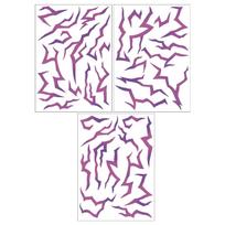 3Pcs Blacklight Activated UV Glow Tattoos Fluorescent UV Neon Fake Tat Stickers Long Lasting Purple Light Glowing Tattoo Sticker
