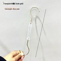 Smoky Gray Acrylic & Metal S Hook Transparent Crystal Clothes Hanger with Pants Clip Single