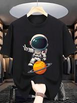 Hot Selling Unisex's Summer Graphic T-Shirt - Astronaut And Planet Design XL