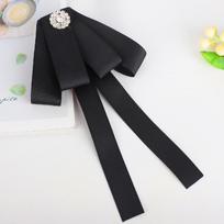 Star Cat Bow JK Uniform Tie in Black - Women's Decorative Collar with Flower Design TS160
