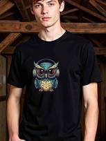 Natee Local Warehouse Permission Music Lovers Owl Graphic Unisex T-Shirt M