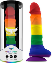 Mythology Fantasy Dildo MYTHOLOGY Corey Pride L Silicone Fantasy Device Suction Base Rainbow