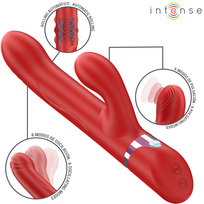 Intense Fun INTENSE LELE Raudona - Multifunctional Rotating & Oscillating Silicone Device