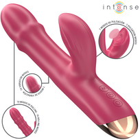 Intense Fun INTENSE Chloe 3-in-1 Multifunction Raudona Intimate Wellness Device Silicone