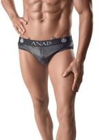 ANAIS MEN SLIP & THONG ANAIS Men ARES Slip 3XL - Juodas Mesh & Leather Look Briefs, Comfort Fit