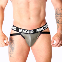 Macho Underwear Macho MX27GR Jockstrap Synthetic Leather Gray rusvai gelsvas Size L