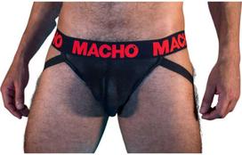 Macho Underwear Macho MX26X2 Jockstrap Juodas/Raudona L - Supportive Elastic Underwear