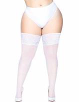 Leg Avenue Hosiery Leg Avenue Plus Size Stay-Up Sheer Thigh Highs Baltas Lace Top
