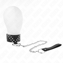 Kink Collar Gag KINK Adjustable Collar with V-Rivet - Juodas Leather, 36-43 cm, 5 cm Wide