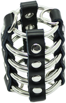 OHMAMA FETISH - Adjustable Metal Ring & Leather Strap Restraint Cage