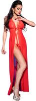 Chilirose CR 3275 Long Babydoll & Thong Set Raudona S/M - Elegant Lace Nightdress