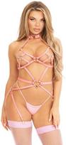 Leg Avenue Kink Leg Avenue Vegan Leather Heart Harness Rožinė L - Adjustable Straps