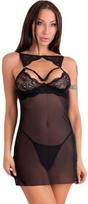 Livco Corsetti Sets Livco Corsetti Fashion Krolina LC 90734 Juodas Chemise & Thong Set L/XL