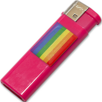 PRIDE Rechargeable Lighter Fuchsia with LGBT Flag Motif