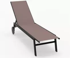 Lauko baldų komplektas Koduva 2 vnt. lauko gultų komplektas su ratukais, 6 padėčių atlošu, kavos spalva