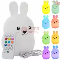 LED silikoninė lempa kiškutis RGB