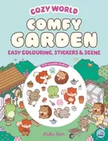 KNYGA Ren, Kiku Cozy World Comfy Garden: Easy Colouring and Sticker Scene for Teens, Young Adults and Adults