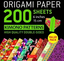 KNYGA Publishing, Tuttle Origami Paper 200 sheets Kimono Patterns 6 (15 cm)