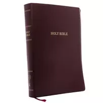 KNYGA Nelson Thomas KJV Holy Bible: Super Giant Print with 43,000 Cross References, Burgundy Leather-look, Raudona Letter, Comfort Print: King James Version