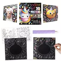 KNYGA Igloo Books Ltd; Sparkpool Scratch Art 3D Posters: Unicorn & Friends